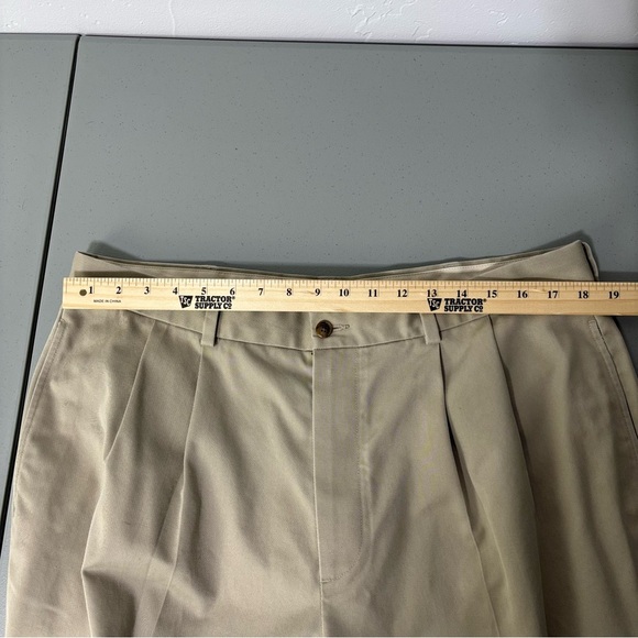 Brooks Brothers Advantage Chino Elliot Men 38X32 Cotton Pleated Pants Cuffed Hem - Picture 9 of 16